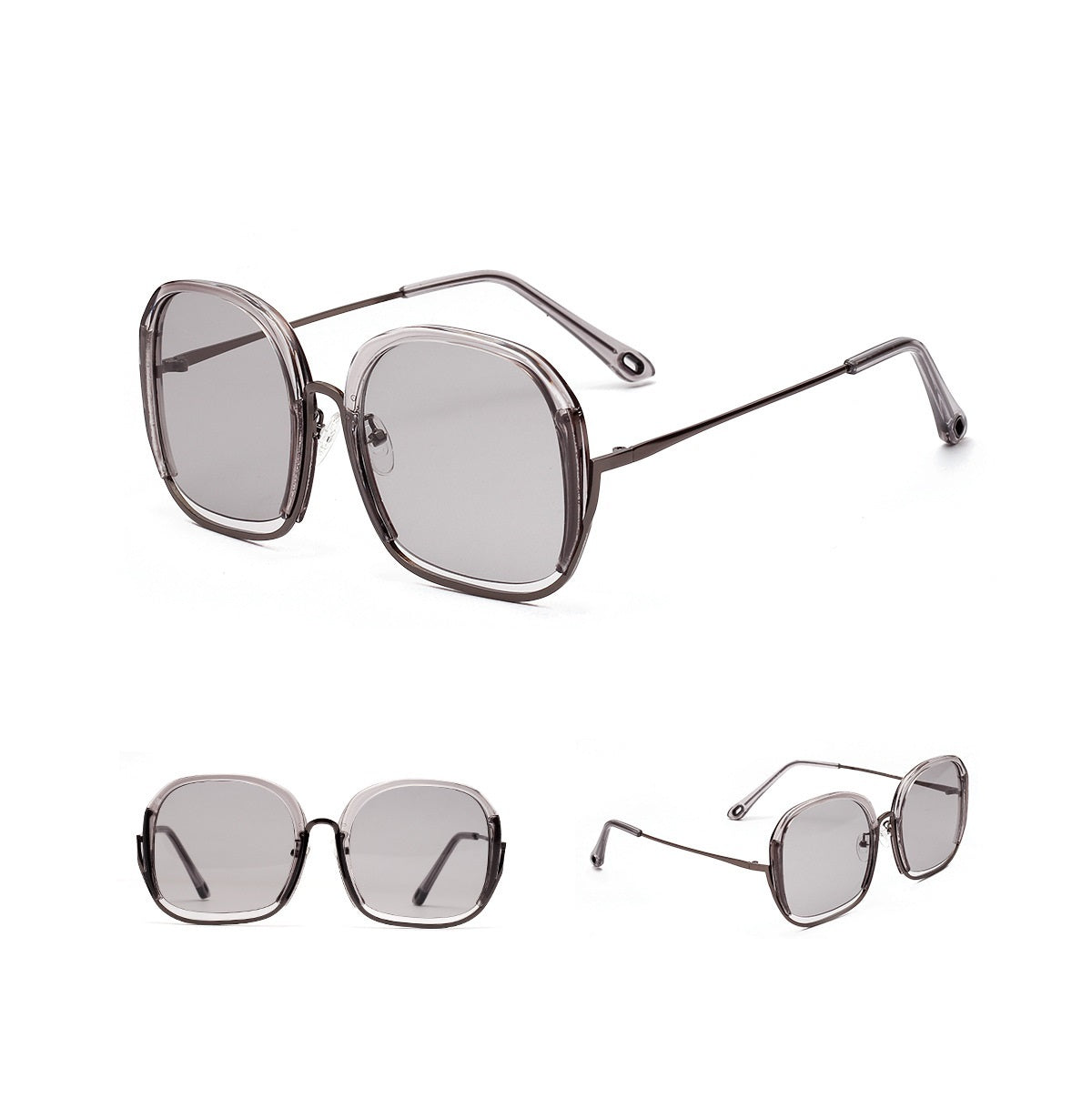 Vibrant Oversized Half Frame Sunglasses