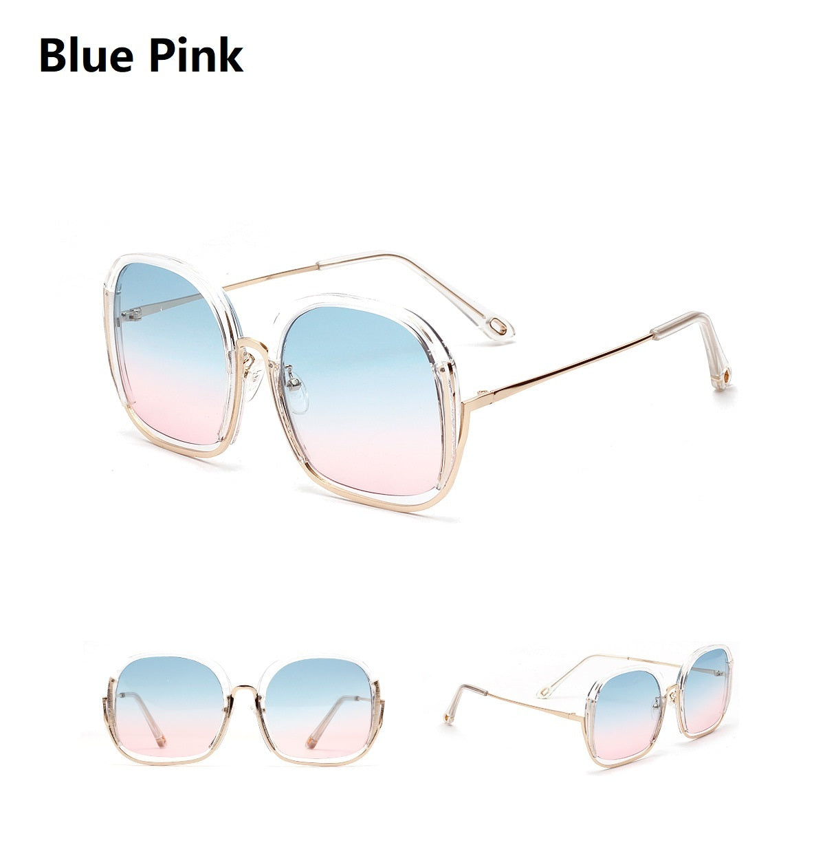 Vibrant Oversized Half Frame Sunglasses