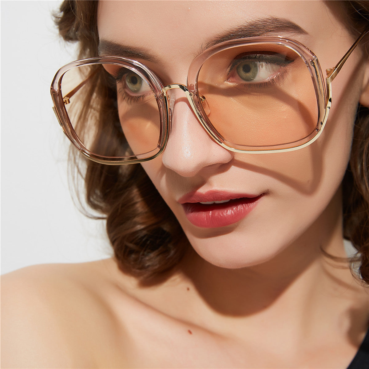 Vibrant Oversized Half Frame Sunglasses