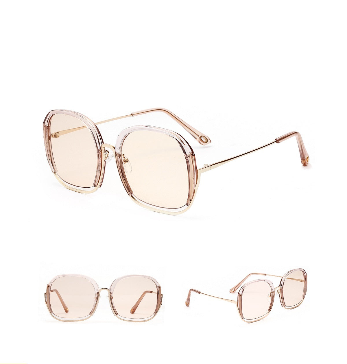 Vibrant Oversized Half Frame Sunglasses