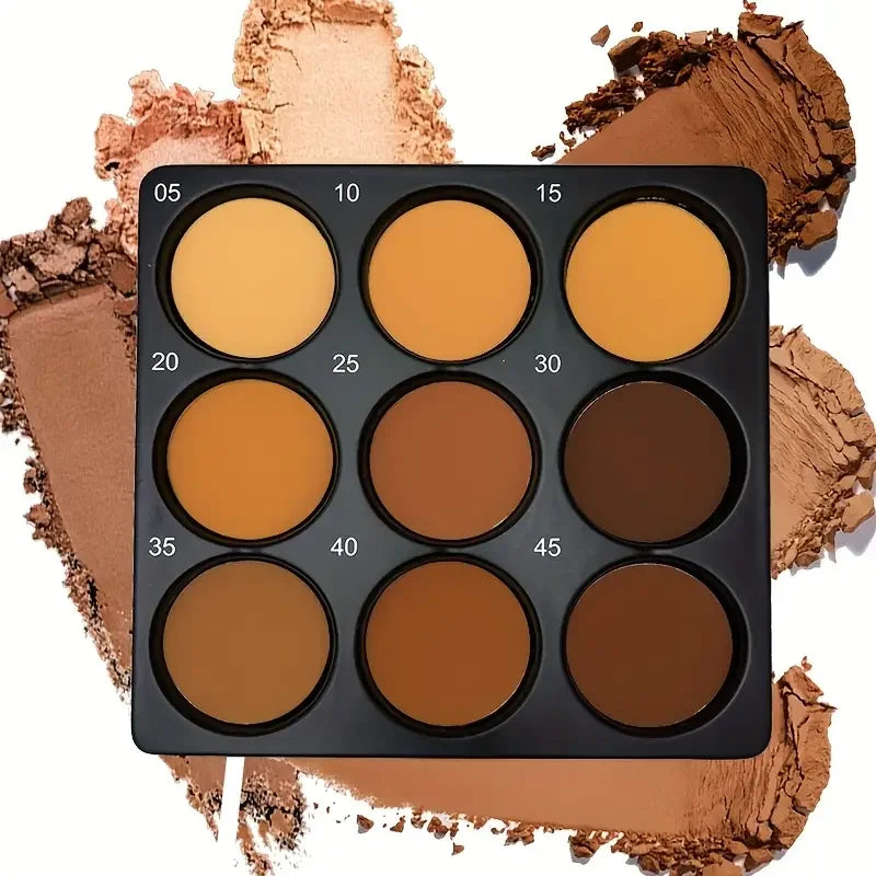 9-Color Dark Bronze Foundation & Contour Palette
