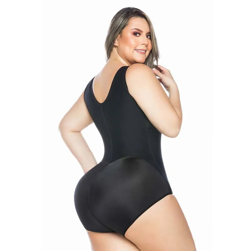 Black Slimming Bodysuit with Front Hooks