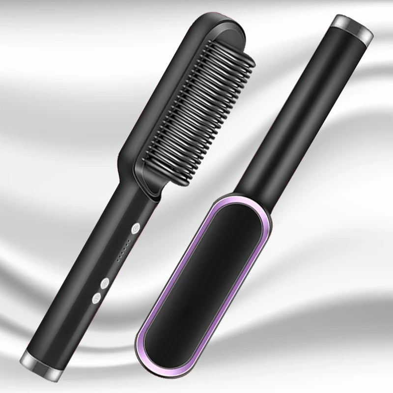 Professional Anti-Scald Hair & Beard Straightener Comb – Quick Heat, Safe Styling
