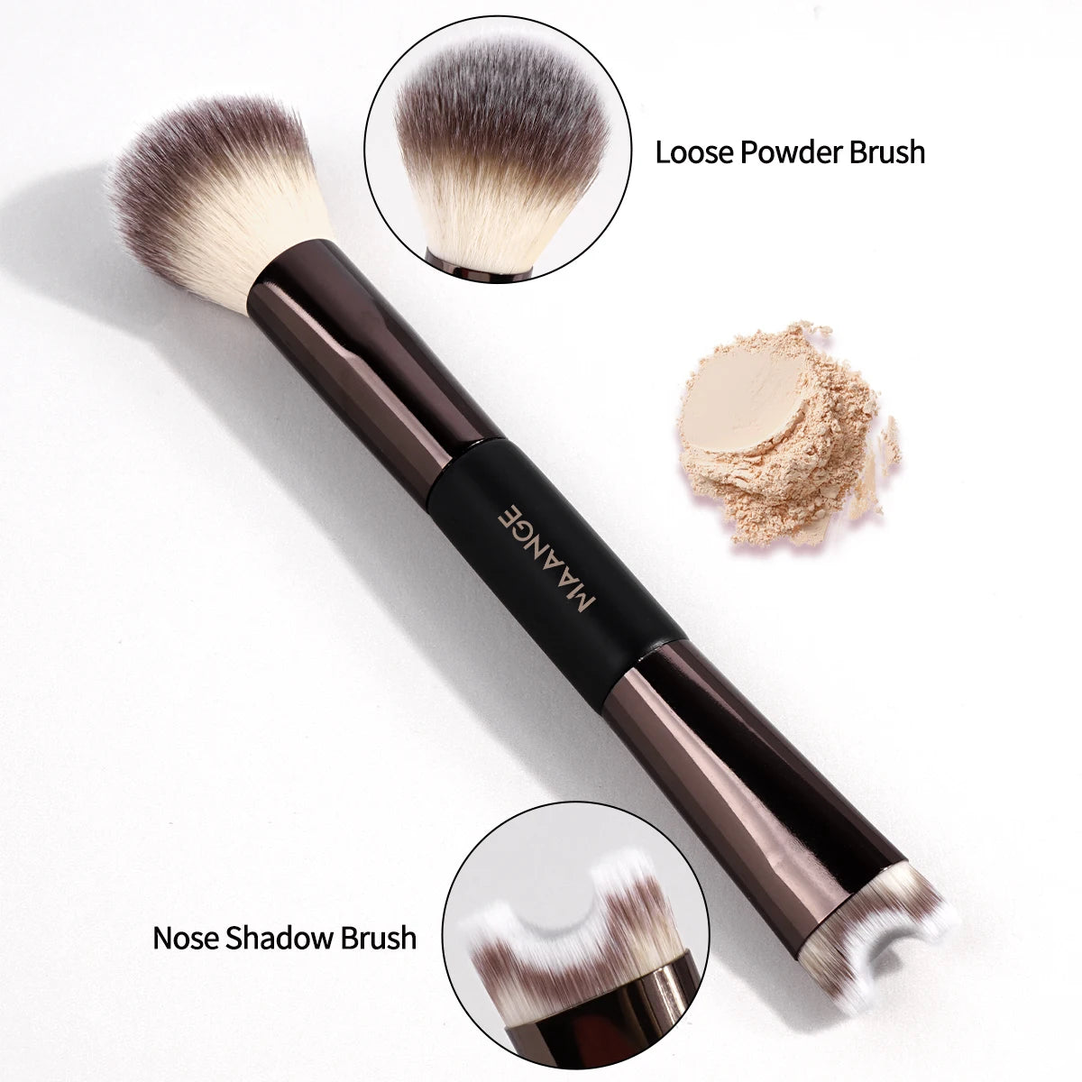MAANGE 7PCS Dual-Ended Makeup Brush Set