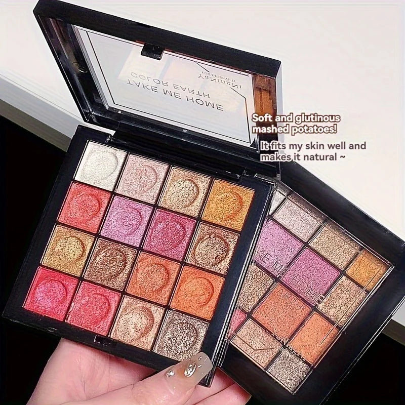 16-Color Earth Tone Eyeshadow Palette