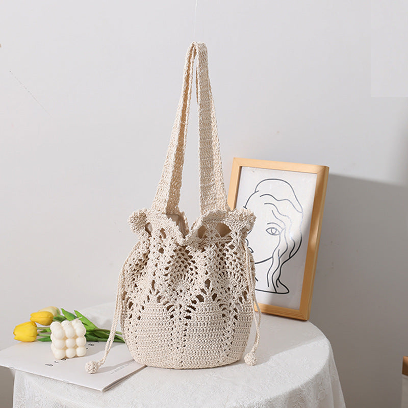 Seoul Bloom Woven Bucket Bag