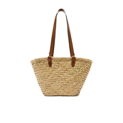 Seaside Charm: Large-Capacity Woven Straw Shoulder Bag