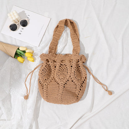 Seoul Bloom Woven Bucket Bag