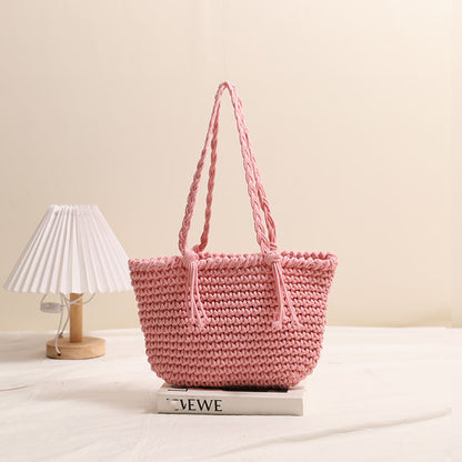 Tassel Shoulder Cotton Thread Woven Bag