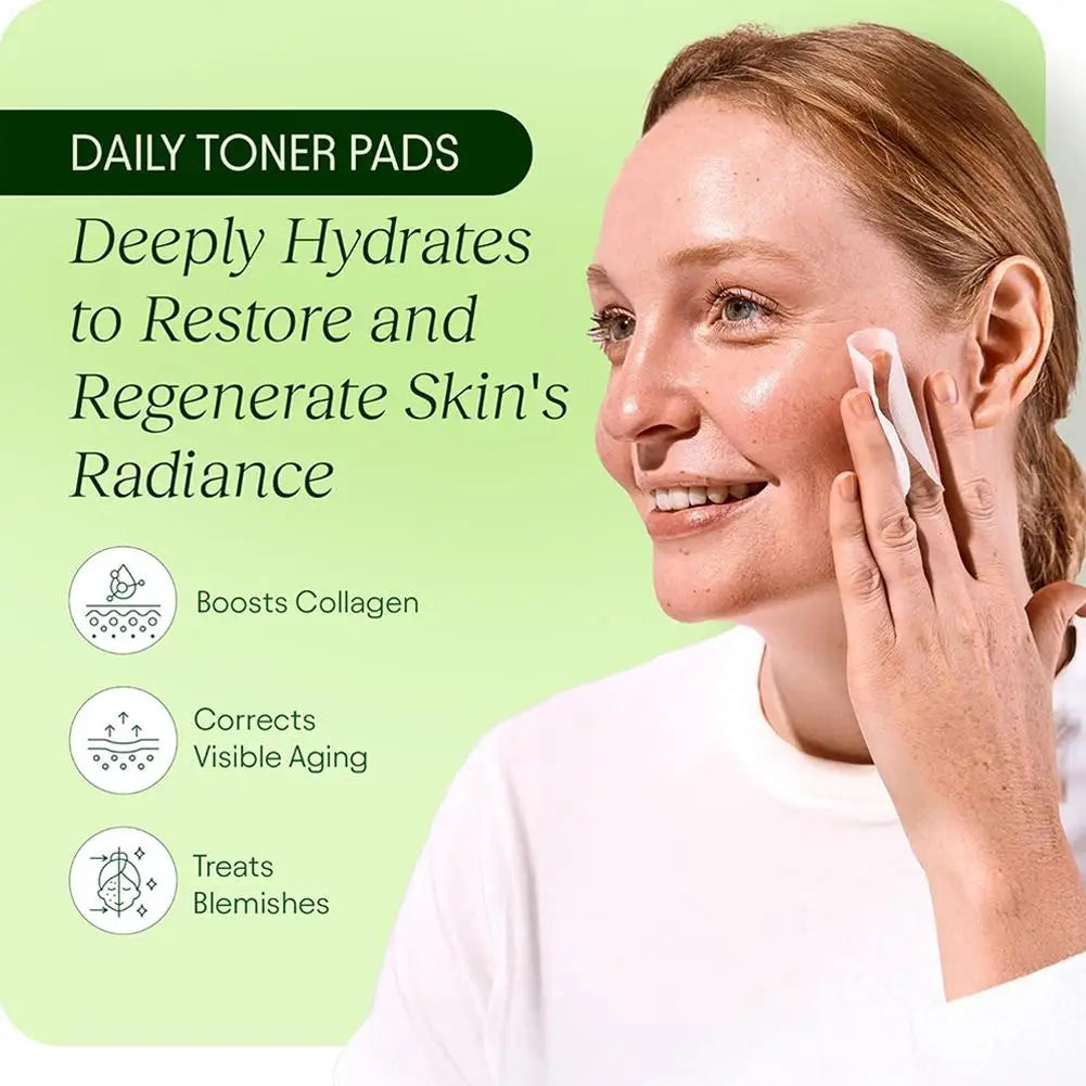 Jiyu Korean Skincare Anti-Aging, Dark Spot & Wrinkle Minimizing Toner Pads