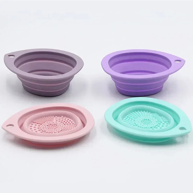 Foldable Silicone Makeup Brush Cleaner Bowl