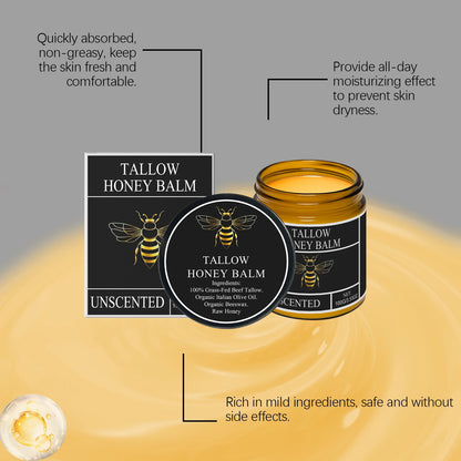 Organic Grass-Fed Beef Tallow & Honey Balm