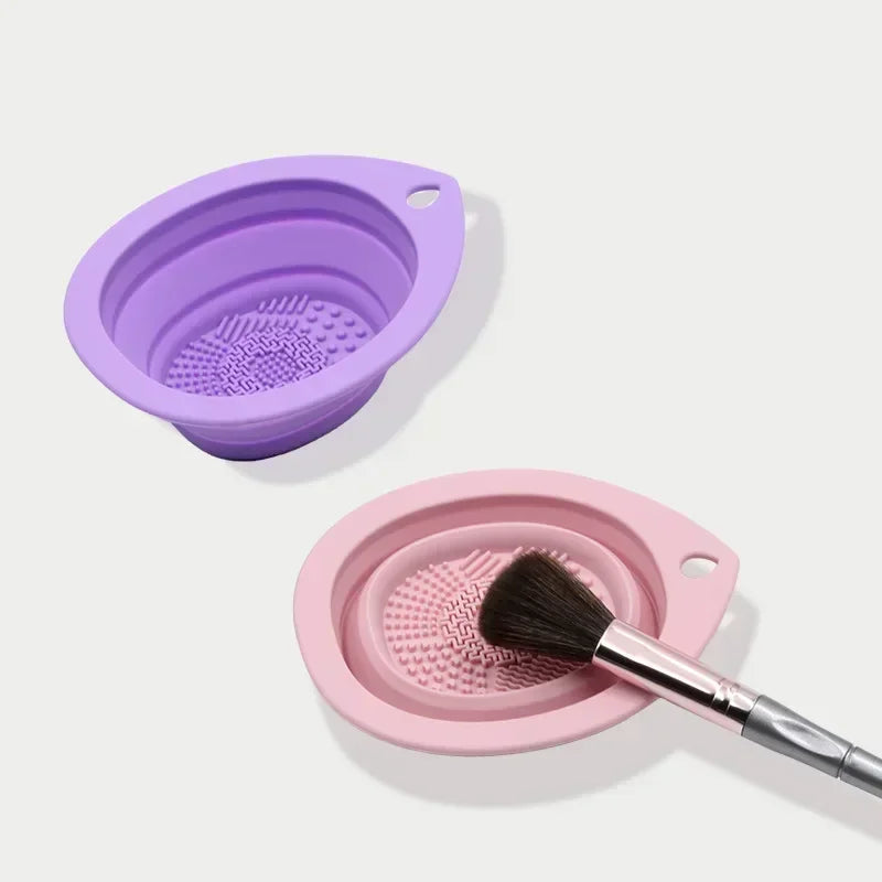 Foldable Silicone Makeup Brush Cleaner Bowl