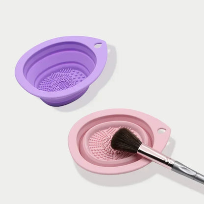 Foldable Silicone Makeup Brush Cleaner Bowl