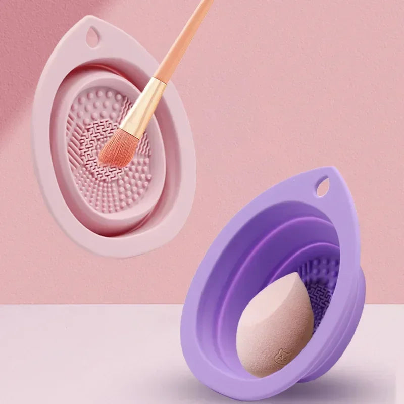 Foldable Silicone Makeup Brush Cleaner Bowl