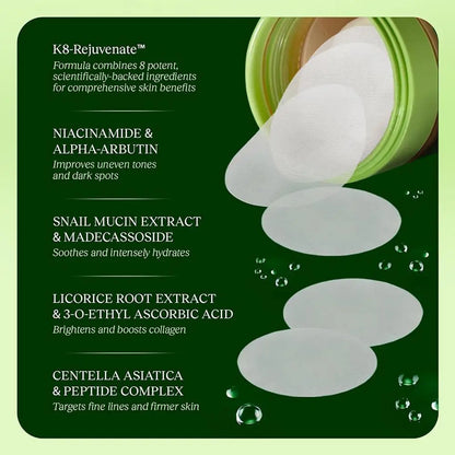 Jiyu Korean Skincare Anti-Aging, Dark Spot & Wrinkle Minimizing Toner Pads