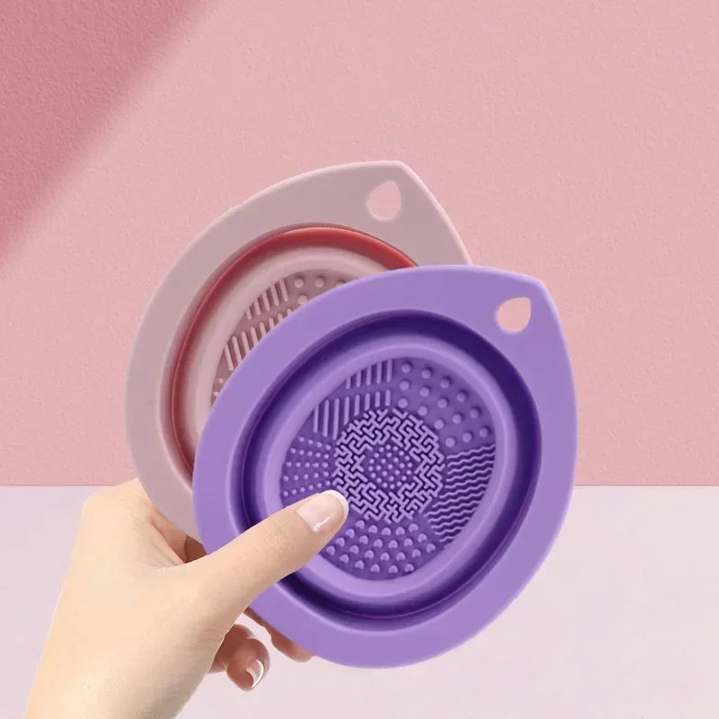 Foldable Silicone Makeup Brush Cleaner Bowl