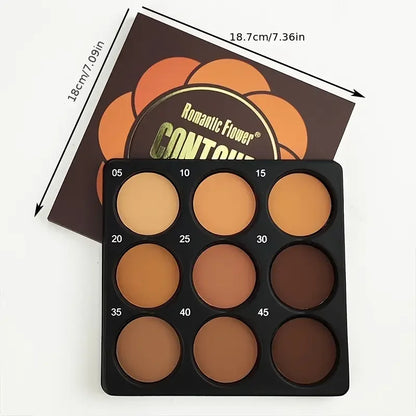 9-Color Dark Bronze Foundation & Contour Palette