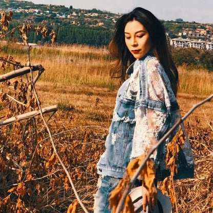 Chic 3D Floral Embroidered Denim Jacket
