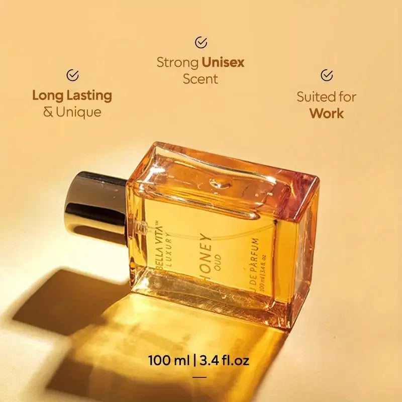 Honey Oud Eau De Parfum Long-Lasting, Alcohol-Free Unisex Fragrance (100ml)