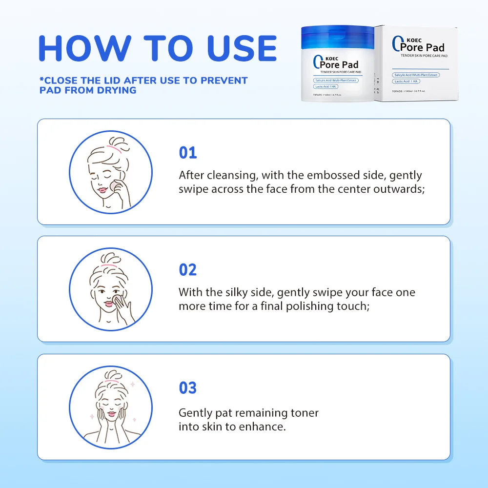 70 Pads Dual-Textured Toner Pads