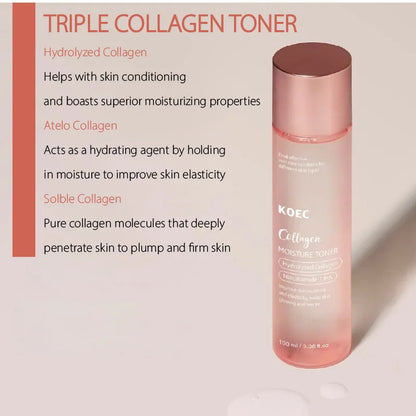 Triple Collagen Toner – Deep Hydration, Fast-Absorbing & Plumping Korean Skincare